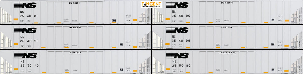 Tangent Scale Models HO 36224-01 NW Roanoke Shops 4750CuFt Covered Hopper Norfolk Southern 'Conspicuity HC-71 2005+' NS #254081