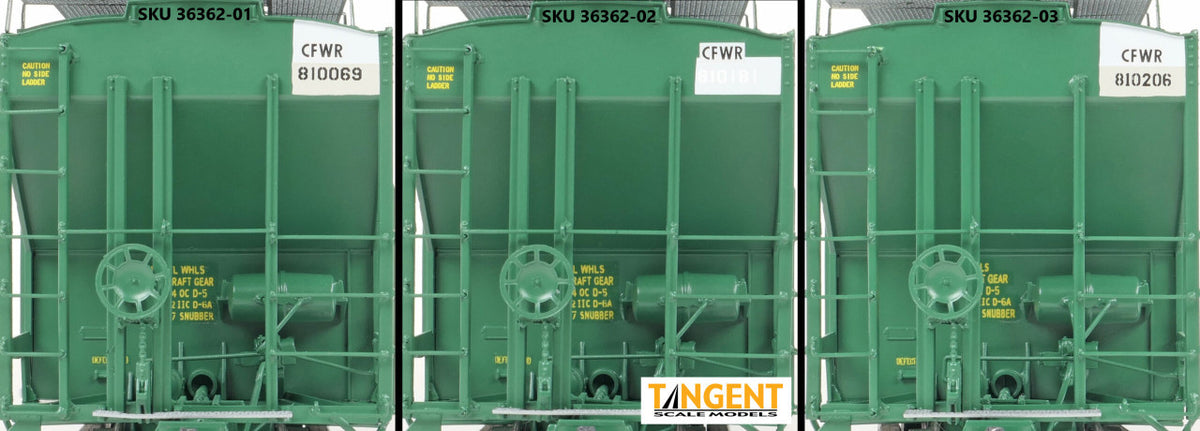 Tangent Scale Models HO 36362-02 PS4750 Covered Hopper Caney Fork and Western Railroad ex-CNW Restencil 2021+ CFWR #810181