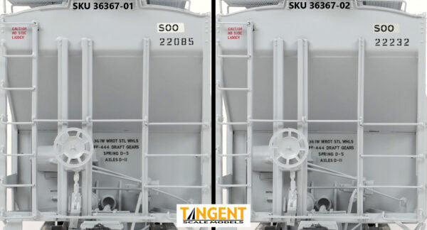 Tangent Scale Models HO 36367-02 PS4750 Covered Hopper Soo Lines ex-Producer’s Grain 1985+ SOO #22232