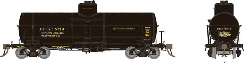 Rapido Trains Inc HO 159001-33471 Union Tank Car 10,000-Gallon X-3 Tank Car '1920s Paint' UTLX #33471