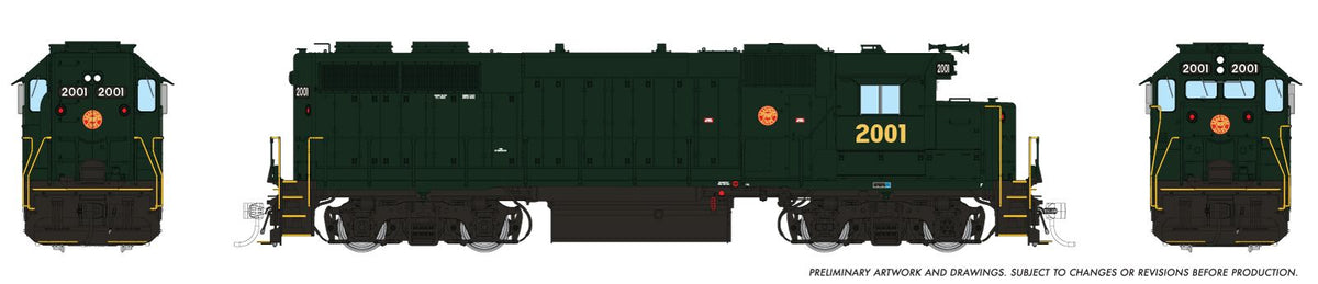 Rapido Trains Inc HO 38052 DCC Ready EMD GP38 w/ext cab Pennsylvania-Reading Seashore Lines "DGLE" PRSL #2001