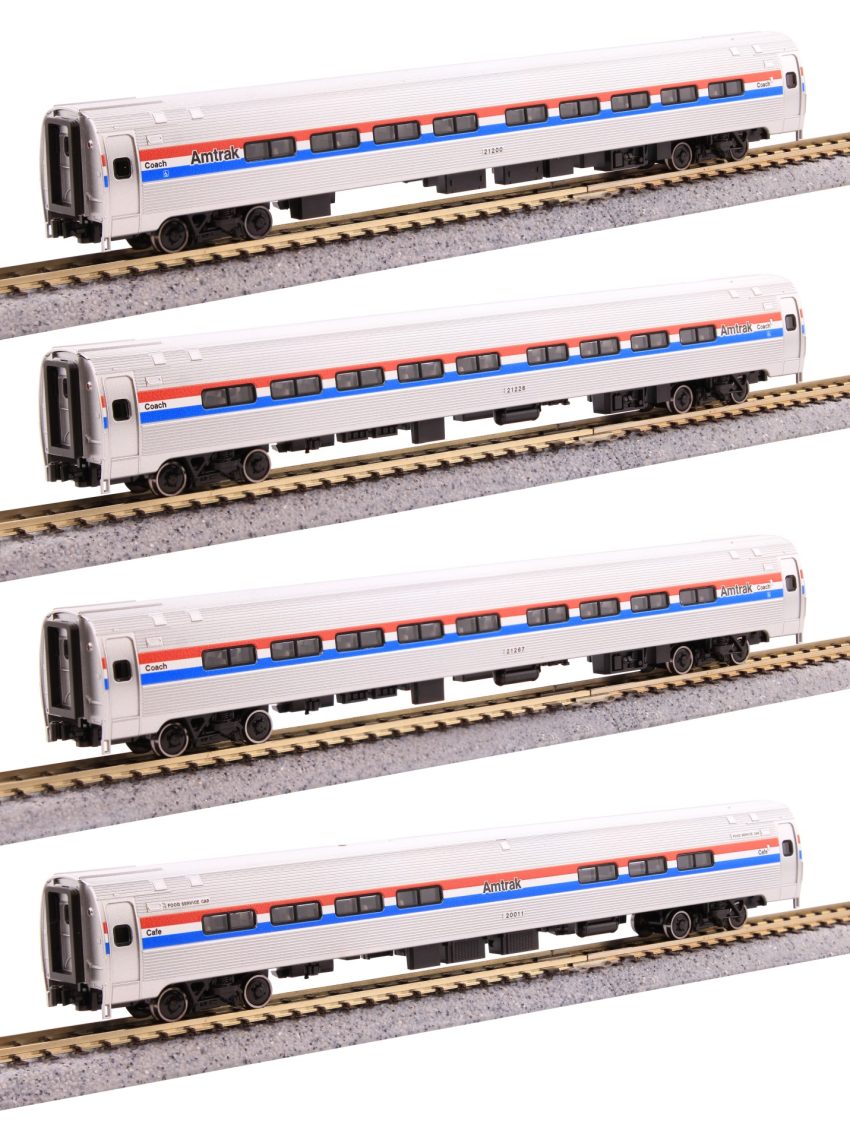 Kato N 106-8020 Amtrak Amfleet I 4 Car Bookcase Set “Phase III Scheme”