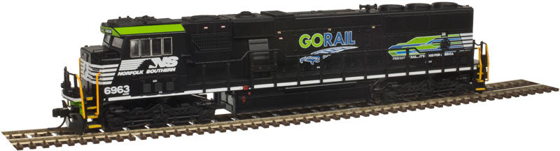 Atlas Master Silver Series N 40003961 DCC Ready EMD SD60E Locomotive with Ditchlights Norfolk Southern 'Go Rail Scheme' NS #6963