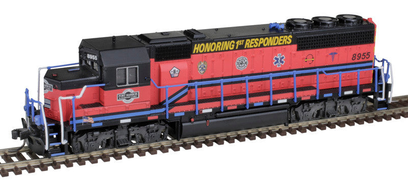 Atlas Master Gold Series N 40005286 DCC/ESU LokSound V5 Equipped EMD GP40 Locomotive with Ditch Lights Port Harbor '1st Responders' #8955