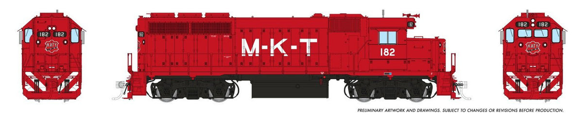 Rapido Trains Inc HO 40555 DCC/ESU LokSound V5 Equipped EMD GP40 Locomotive Missouri-Kansas-Texas 'Red Scheme' MKT #182