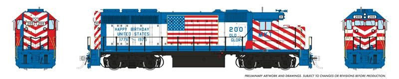 Rapido Trains Inc HO 40559 DCC/ESU LokSound V5 Equipped EMD GP40 Locomotive Missouri-Kansas-Texas MKT 'Bicentennial Scheme' MKT #200