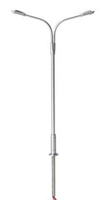 Atlas HO 70000169 Streetlight Double Arm Silver Mast Warm White LED 3-Pack