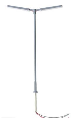 Atlas N 70000159 Parking Lot Light Double Arm Gray Mast Warm White LED 3-Pack