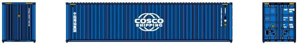Jacksonville Terminal Company N 405015 40' High Cube Corrugated Side Containers COSCO SHIPPING 'New Globe logo' - 2 pack