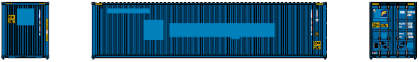 Jacksonville Terminal Company N 405177 40' High Cube Corrugated Side Containers FLORENS - ex-Hanjin - 2 pack