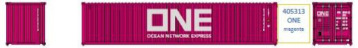 Jacksonville Terminal Company N 405313 40' Standard Height Corrugated Container ONE Ocean Network Express 2-Pack