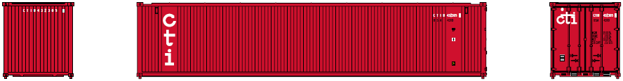 Jacksonville Terminal Company N 405602 40' Standard Height 8'6 3 Rib X Panel Containers ONE CTI 2-Pack