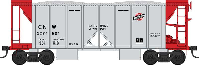 Bowser RTR HO 43655 70 Ton Ballast Car with Side Chutes Chicago & North Western Gray CNW #X201601