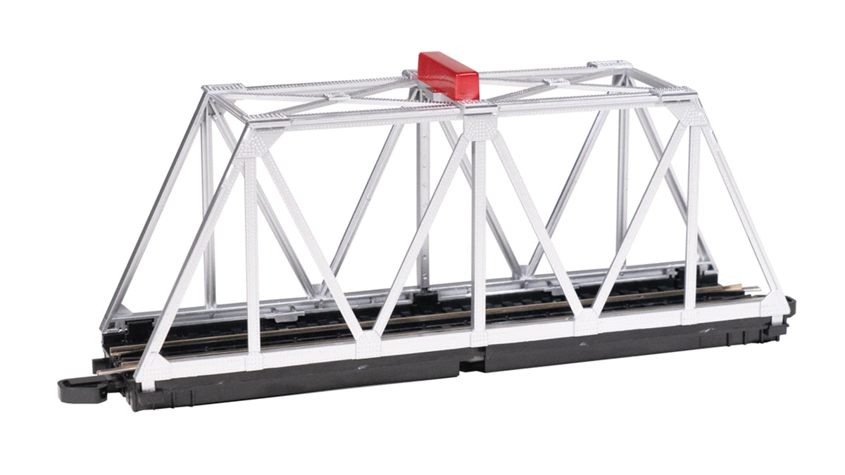 Bachmann HO 44478 E-Z Track Truss Bridge with Blinking Light - Silver