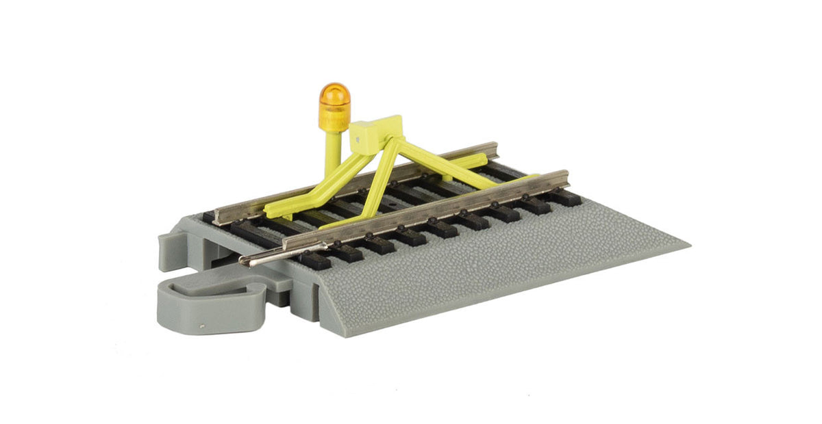 Bachmann HO 44593 Nickel Silver Rail/Gray Roadbed E-Z Track Flashing LED Bumper - 1 per Pack