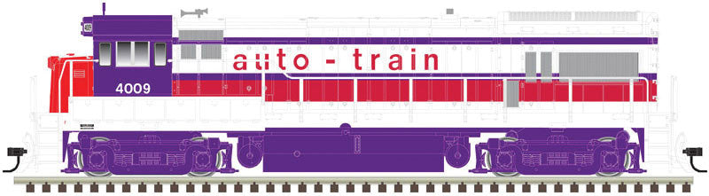 Atlas Master HO 10003809 Gold Series DCC/Sound GE U36B Locomotive Auto-Train #4009