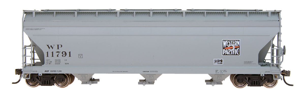 Intermountain N 67033-18 ACF 4650 Cu. Ft. 3 Bay Covered Hopper Western Pacific 'Feather River' WP #11793