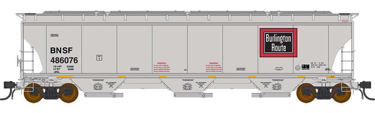 Intermountain HO 472149-02 Trinity 5161 Cubic Foot Covered Hopper BNSF Railway 'Heritage Series Burlington Route' BNSF #486114