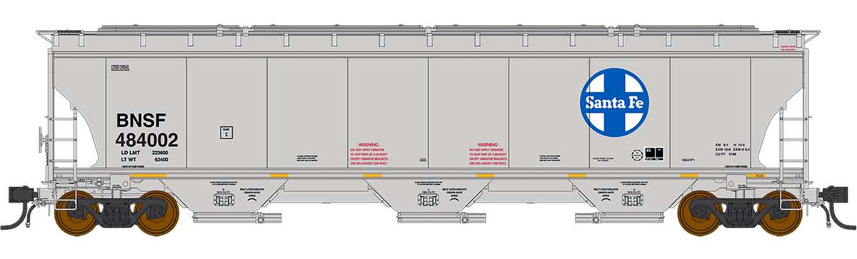 Intermountain HO 472151-02 Trinity 5161 Cubic Foot Covered Hopper BNSF Railway 'Heritage Series Santa Fe' BNSF #485171