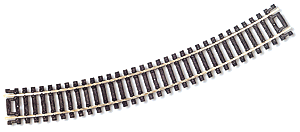 Atlas HO 833 Code 100 Snap Track Nickel-Silver Rail Black Ties 18" Radius Curve - 6-Pack
