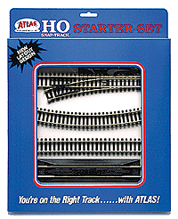 Atlas HO 88 Code 100 Snap Track Nickel-Silver Rail Black Ties Starter Set
