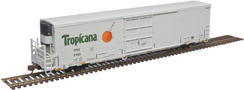 **Complete 13 Car Set** Atlas Master N TrinityRail 64' Modern Reefer Box Car Tropicana 'Straw in Orange Logo' TPIX - ALL 12#'s + 1# Naked Juice