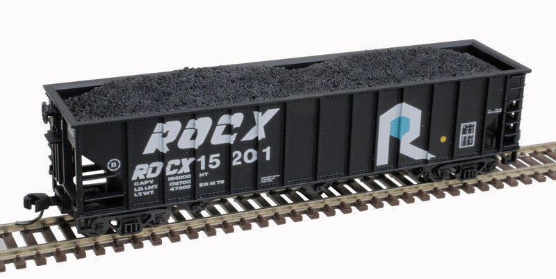 Atlas Trainman N 50005854 90-Ton 3-Bay Hopper with Load Rock Island ROCX #15201