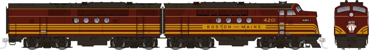 Rapido Trains Inc HO 53009 DCC Ready EMD FT A+B Locomotive Set Boston & Maine "Maroon Scheme" B&M #4201A + 4201B