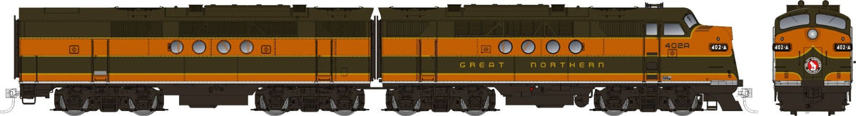 Rapido Trains Inc HO 53022 DCC Ready EMD FT A+B Locomotive Set GN "As Delivered Scheme" GN #408-C + 408-D