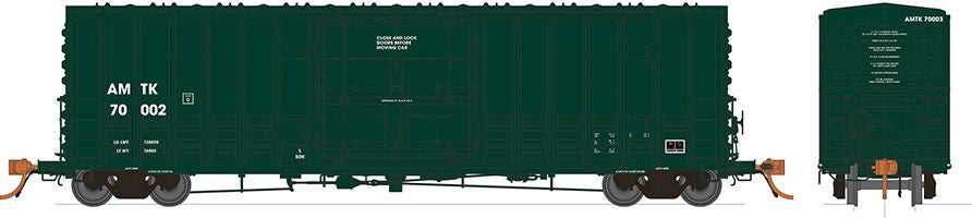 Rapido Trains Inc N 537006A PC&F B-100-40 Boxcar Amtrak Green AMTK - Single Car