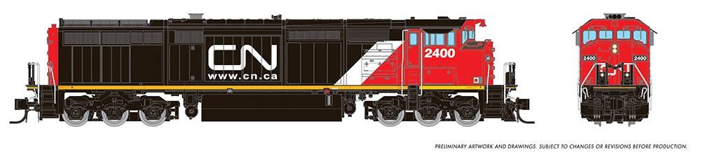 Rapido Trains Inc N 540037 DCC Ready GE Dash 8-40CM Locomotive Canadian National 'Website Logo Scheme' CN #2400