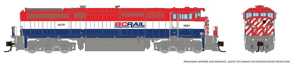 Rapido Trains Inc N 540047 DCC Ready GE Dash 8-40CM Locomotive British Columbia Railway 'Red, White, Blue Scheme' BCRail #4617