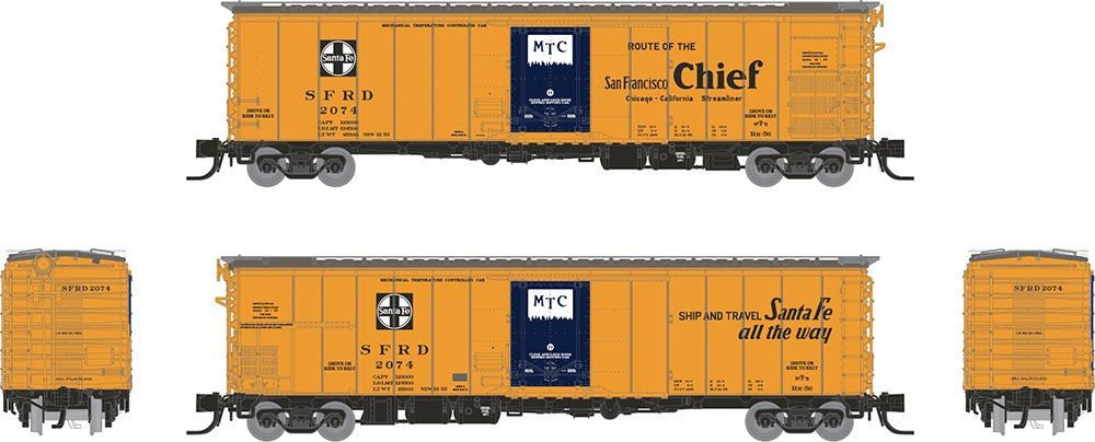 Rapido Trains Inc N 561002A Santa Fe Class RR-56 Mechanical Reefer 'San Francisco Chief' Slogan SFRD Single Car