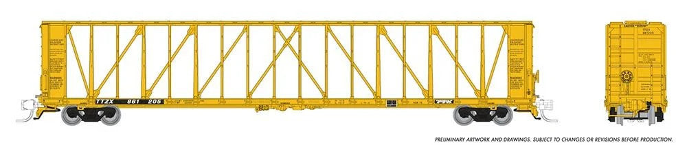 Rapido Trains Inc N 562007 NSC 73' Centerbeam Flatcar Trailer Train TTZX 6-Pack