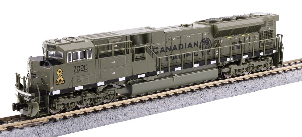 Kato N 176-8541-LS-DMW with DCC/ESU LokSound V5 EMD SD70ACU Locomotive Canadian Pacific #7020 'Military Heritage NATO Green'