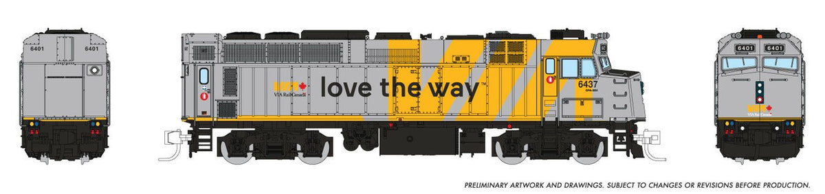 Rapido Trains Inc N 582014 DCC Ready Rebuilt GMD F40PH-2D Locomotive VIA Rail 'Love The Way' Wrap VIA #6437