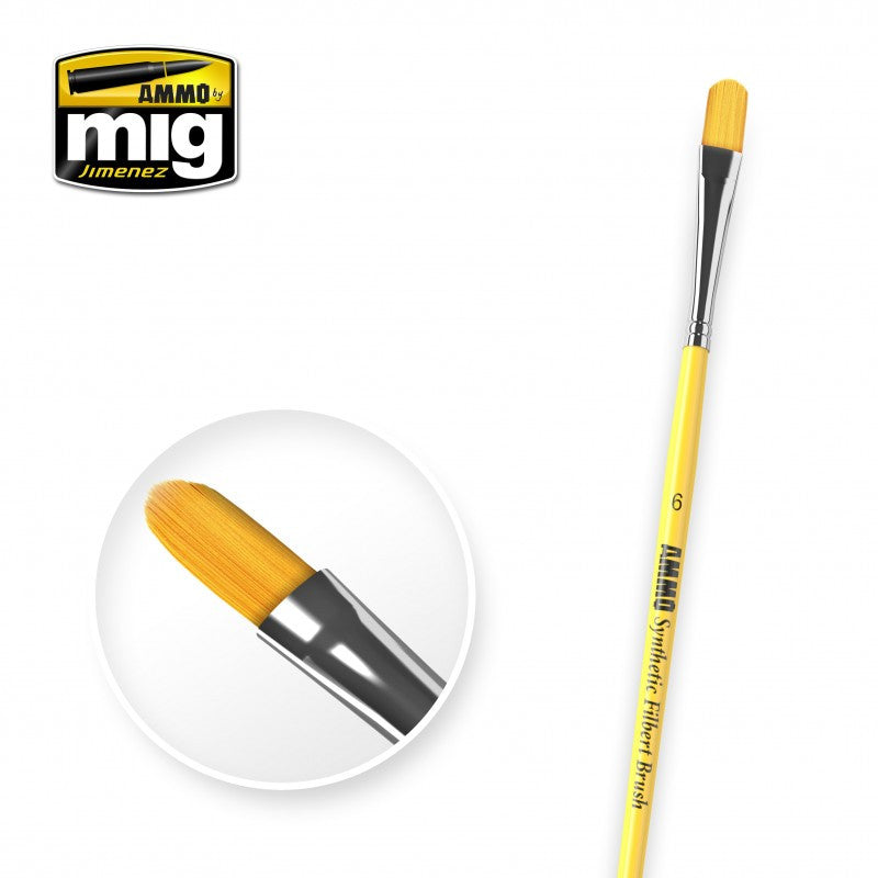 AMMO MIG-8596 6 Synthetic Filbert Brush