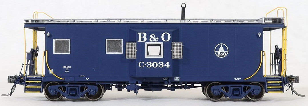 Tangent Scale Models HO 60021-01 International Car Company B&O Class I-18 Steel Bay Window Caboose Baltimore & Ohio 'Original Blue 1965 w/ Screens' B&O #C-3000