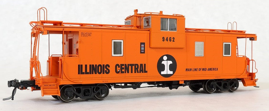 Tangent Scale Models HO 60210-06 IC Centralia Shops Steel Wide-Vision Caboose Illinois Central 'Original Orange Split Rail 1970' IC #9473