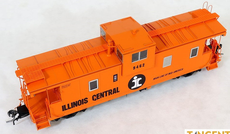 Tangent Scale Models HO 60210-04 IC Centralia Shops Steel Wide-Vision Caboose Illinois Central 'Original Orange Split Rail 1970' IC #9469