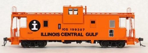 Tangent Scale Models HO 60211-02 IC Centralia Shops Steel Wide-Vision Caboose Illinois Central Gulf 'Orange I-Ball Repaint 1974+' ICG #199407