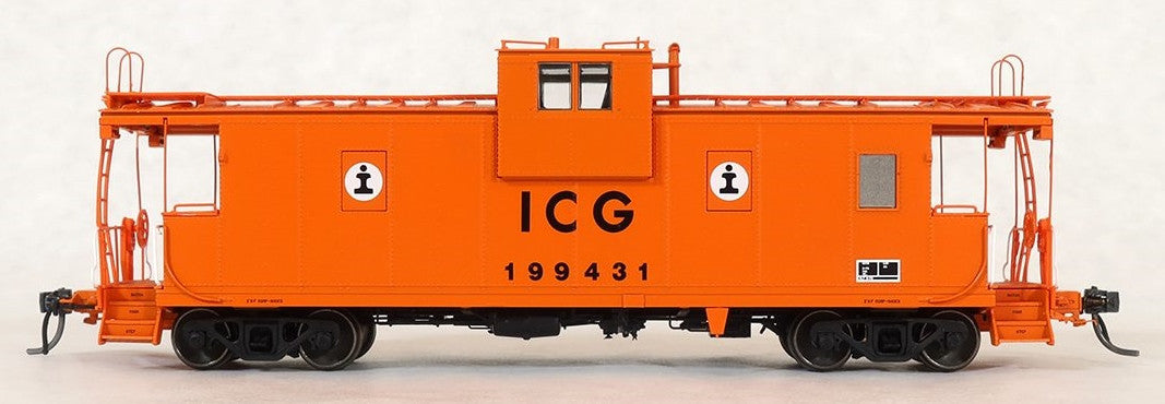 Tangent Scale Models HO 60213-01 IC Centralia Shops Steel Wide-Vision Caboose Illinois Central Gulf 'Simplified Orange Repaint 1987+' ICG #199431