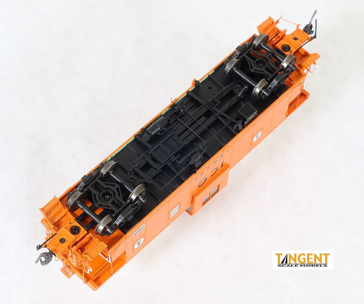 Tangent Scale Models HO 60213-01 IC Centralia Shops Steel Wide-Vision Caboose Illinois Central Gulf 'Simplified Orange Repaint 1987+' ICG #199431