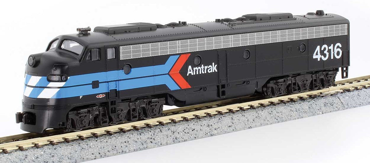 Kato N 176-1971 DCC Ready EMD E8A Locomotive w/Single Headlight & Passenger Pilot Amtrak 'Day One Scheme' AMTK #4316