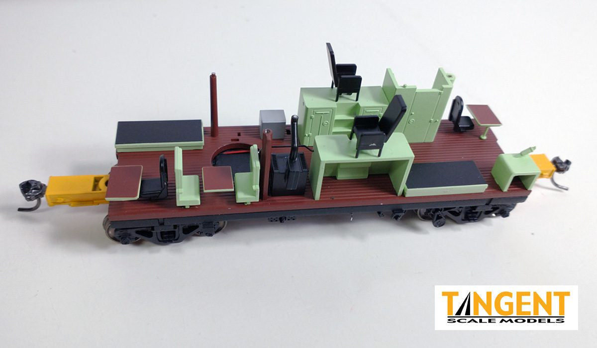 Tangent Scale Models HO 60317-01 ICC Wide Vision Cupola Caboose Burlington Northern 'WFE Rebuild 2017+ Era w/ FRA Light' BN #12555