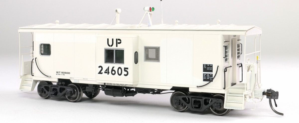 Tangent Scale Models HO 60413-01 ICC Bay Window Caboose Union Pacific 'Ex-Route Rock White Patch 1980+' w/ Red-Green Lights UP #24605