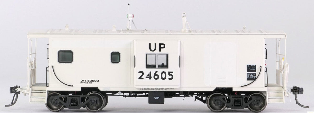 Tangent Scale Models HO 60413-01 ICC Bay Window Caboose Union Pacific 'Ex-Route Rock White Patch 1980+' w/ Red-Green Lights UP #24605