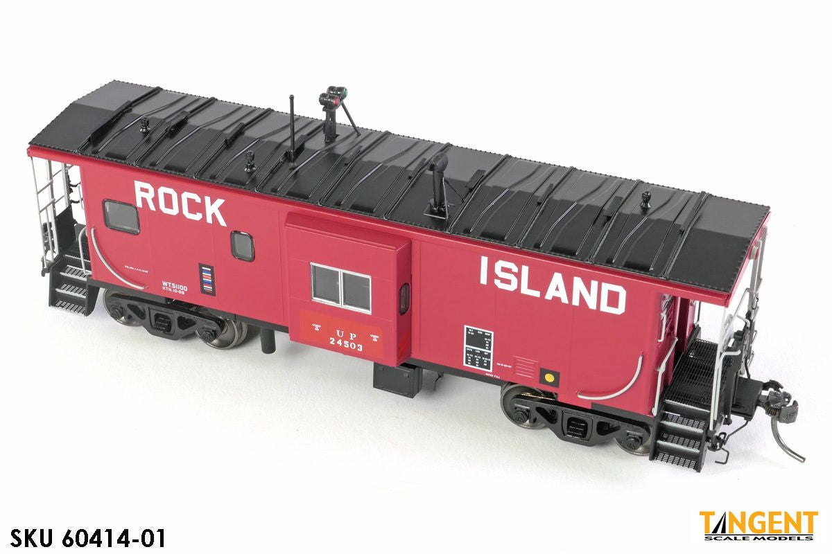 Tangent Scale Models HO 60414-01 ICC Bay Window Caboose Chicago & Northwestern Lease 1980+ w/ FRA Red Light UP #24503
