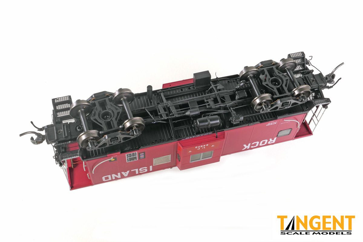 Tangent Scale Models HO 60414-01 ICC Bay Window Caboose Chicago & Northwestern Lease 1980+ w/ FRA Red Light UP #24503