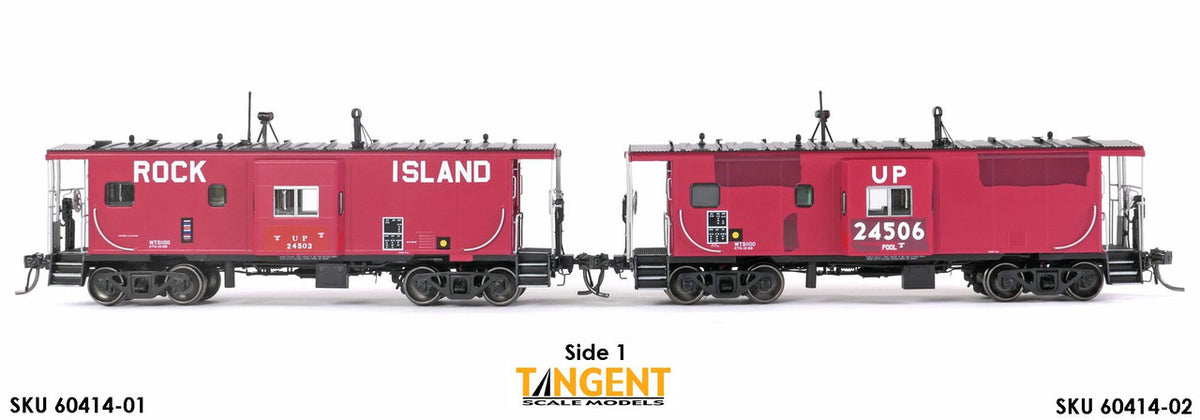 Tangent Scale Models HO 60414-02 ICC Bay Window Caboose Chicago & Northwestern Lease 1980+ w/ FRA Red Light UP #24506